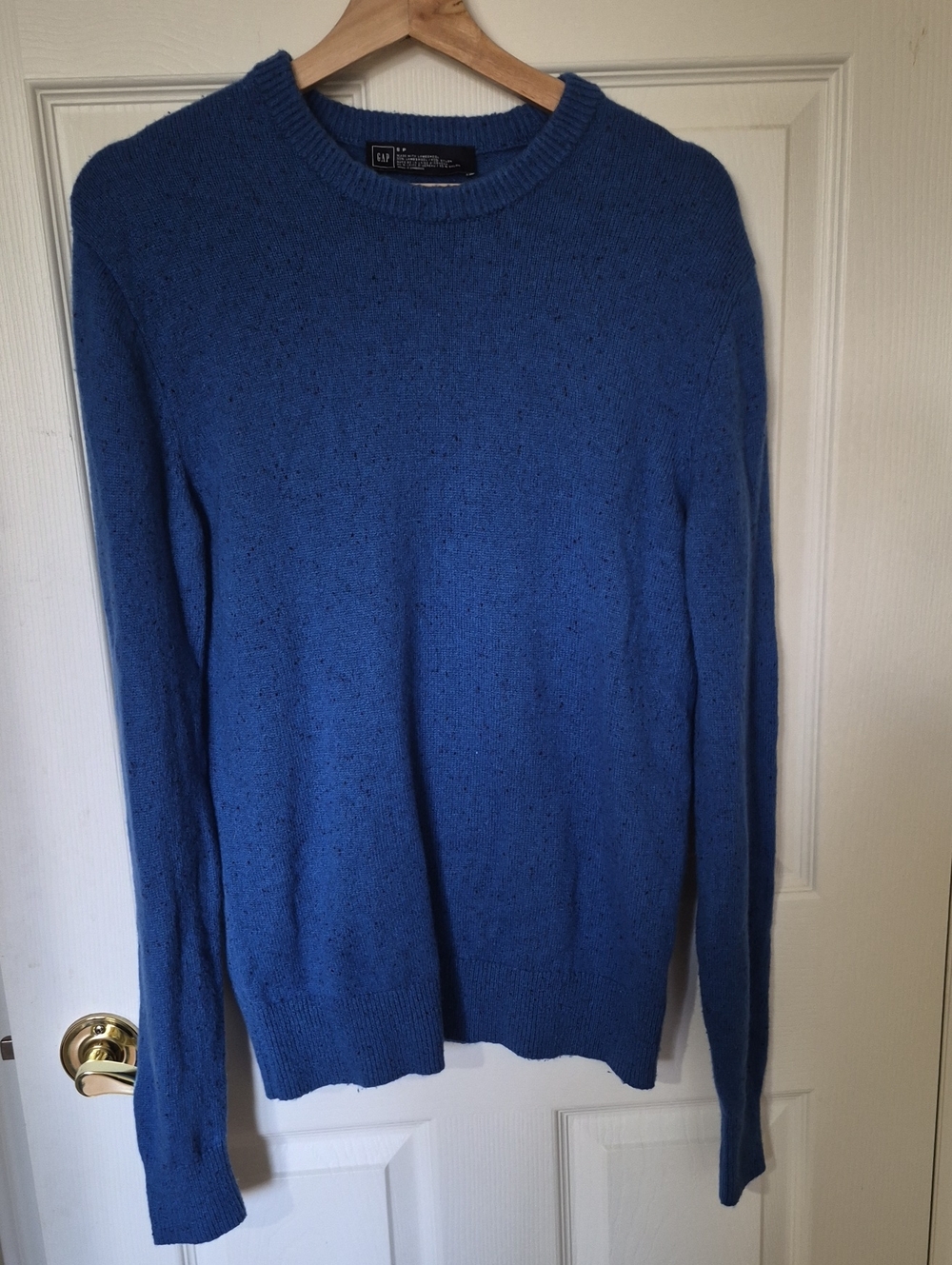 GAP Women's Blue Lambswool Crew Neck Knit Sweater - Small